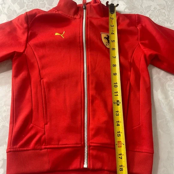 Vintage puma Ferrari track Jacket Red Boys Size 6 Logo Ferrari On Front/back - Picture 5 of 12